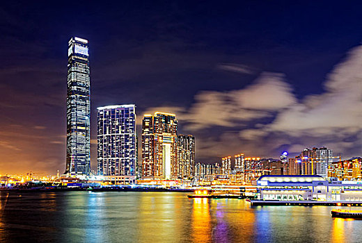 香港,写字楼,夜晚