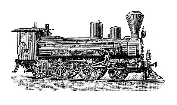 列车,19世纪,引擎,奥地利,铁路,木刻,欧洲