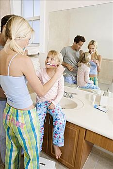 家庭,刷牙,卫生间