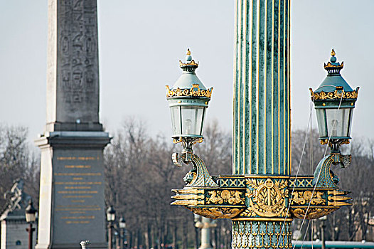 华丽,灯柱,地点,巴黎,法国