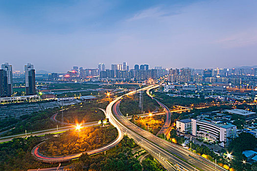 中国广东深圳南山都市夜景