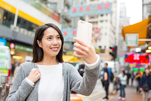 女人,手机,街道,香港
