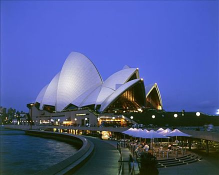 澳大利亚,悉尼,歌剧院,夜晚