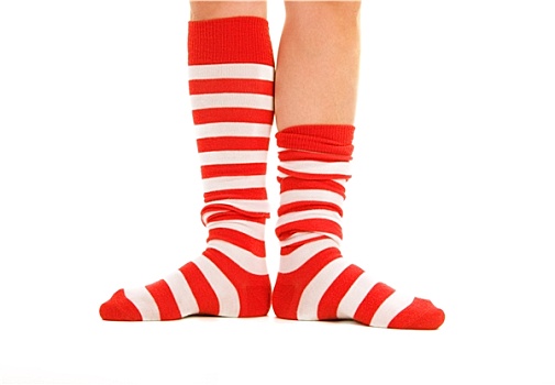 条纹,红色,白色,袜子