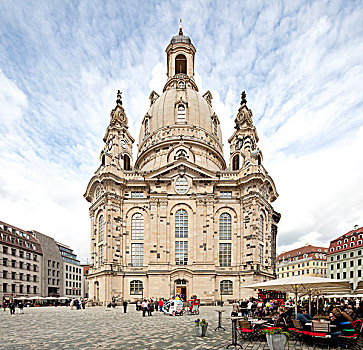 圣母教堂,圣母大教堂,重建,老城,德累斯顿,萨克森,德国,欧洲