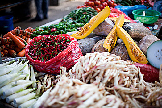 蔬菜,展示,户外,市场