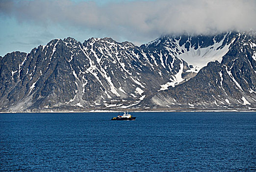 峡湾,冰河,斯匹次卑尔根岛,斯瓦尔巴特群岛,挪威,欧洲