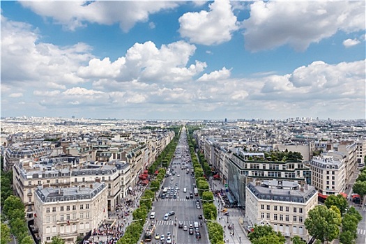 香榭丽舍大街,道路,风景,拱形,巴黎,法国