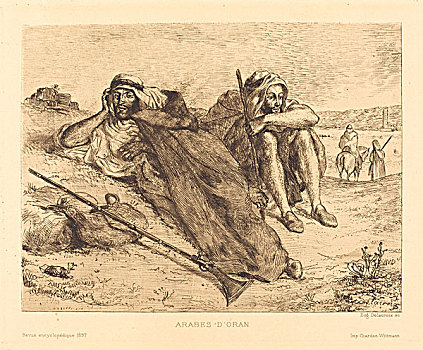油画欧仁·德拉克罗瓦人物手绘草图