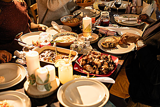 加勒比食品,圣诞晚餐,桌子