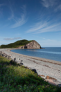 海滩,悬崖,布雷顿角岛,新斯科舍省,加拿大