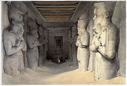 巨大,石灰石,雕塑,拉美西斯二世,阿布辛贝尔神庙,埃及,艺术家