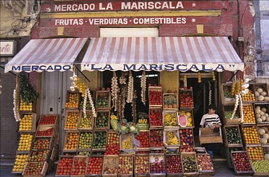 乌拉圭,蒙得维的亚,杂货店,板条箱,彩色,果蔬