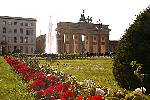 德国,柏林,菩提树,勃兰登堡门,喷泉,花园