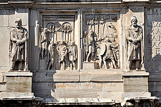 雕塑,俘获,阿提卡,君士坦丁凯旋门,广场,罗马圆形大剧场,罗马,拉齐奥,意大利,欧洲