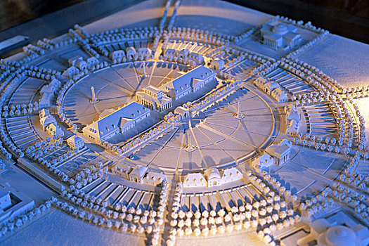 法国,盐,皇家盐场,博物馆,完美,建筑,成比例模型
