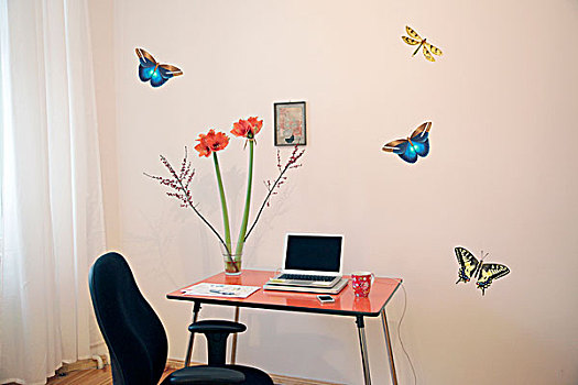 蝴蝶,装饰,墙壁