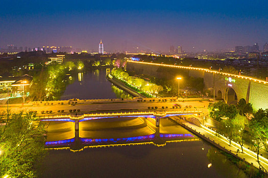 南京雨花门明城墙夜色