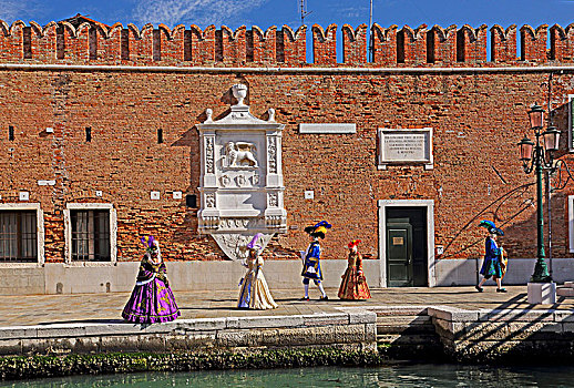 服装,群体,历史,长袍,狂欢,威尼斯,威尼托,意大利