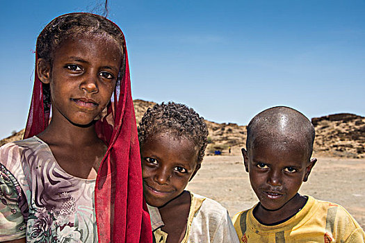 贝多因人,孩子,低地,厄立特里亚,非洲