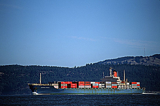 货船,海湾群岛,不列颠哥伦比亚省,加拿大