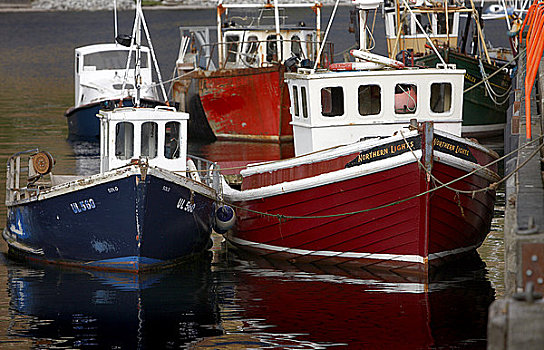 苏格兰,高地,渔船,港口