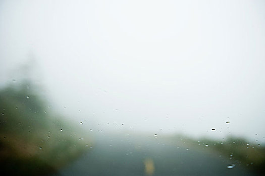 雾状,道路,汽车,风档玻璃