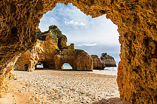 风景,天然拱,阿尔加维,葡萄牙