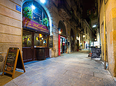 小巷,兰不拉,加泰罗尼亚,酒吧,餐馆,巴塞罗那,西班牙,欧洲