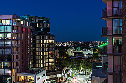 夜晚,建筑,悉尼