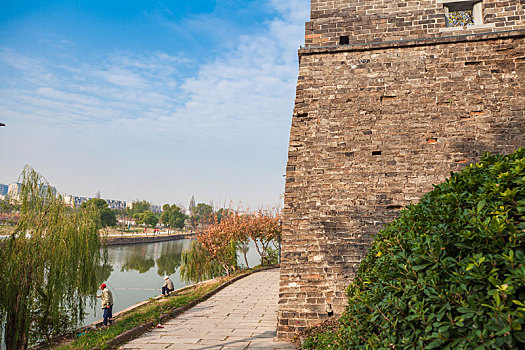 秋季的荆州古城墙