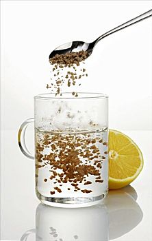 溶解,柠檬茶,玻璃杯