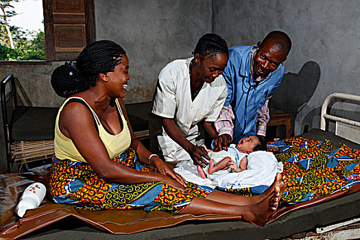 婴儿,检查,医生,医院,地区,省,刚果布拉柴维尔,非洲