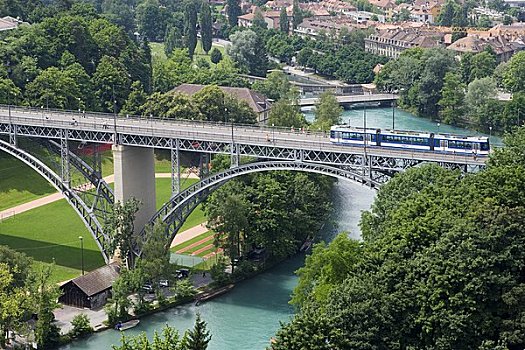 桥,场景,伯恩,瑞士