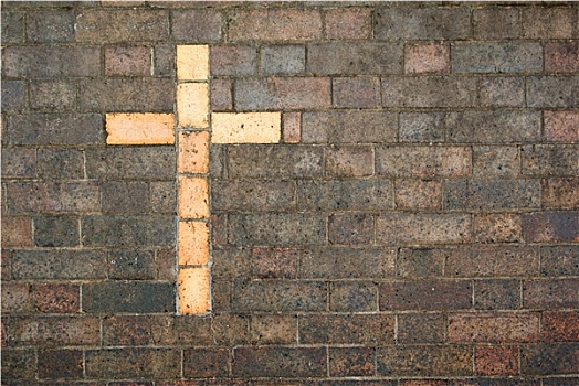 十字架,耶稣,建造,砖墙