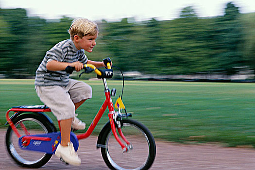 男孩,骑自行车