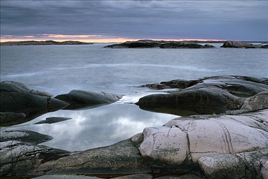 悬崖,海洋,里塞凯尔,布胡斯,瑞典