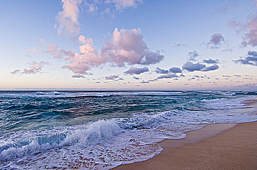 日落,海滩,北岸,瓦胡岛,夏威夷,美国