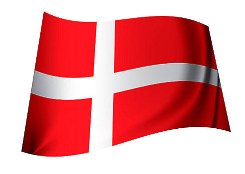 红色,白色,丹麦,旗帜,漂浮,风,象征