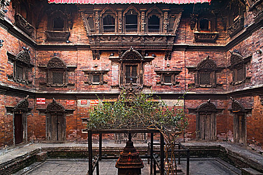 院落,建筑,加德满都,杜巴广场,尼泊尔