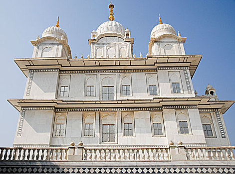 仰视,锡克教徒,庙宇,瓜利尔,中央邦,印度