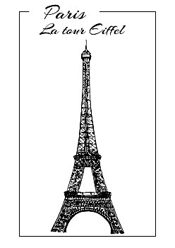 埃菲尔铁塔,巴黎,矢量,素描,插画