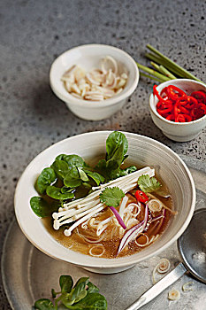 越南,汤,蔬菜,米粉