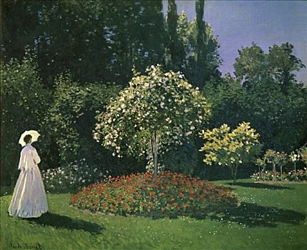 女人,花园,1867年,克劳德-莫奈,艾尔米塔什博物馆,彼得斯堡
