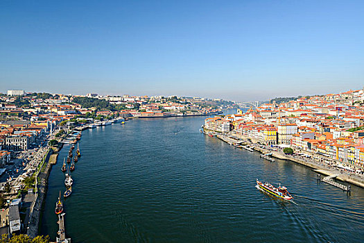 船,杜罗河,欧洲,河,波尔图,右边,左边,晴天,葡萄牙
