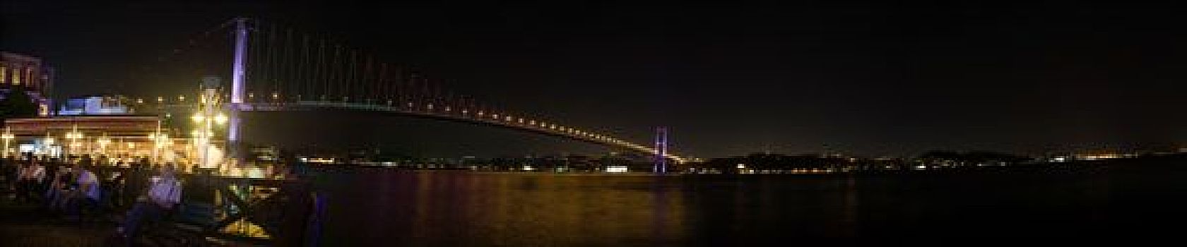 博斯普鲁斯海峡,桥,夜晚
