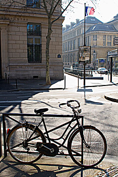 法国,巴黎,大道,地点,自行车,屏障