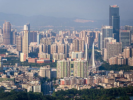 鸟瞰广东惠州市市区城市建筑风光