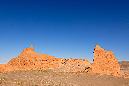 红色,石头,悬崖,戈壁沙漠,国家,公园,蒙古,亚洲