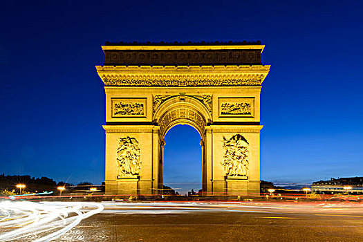 拱形,光亮,黄昏,香榭丽舍大街,巴黎,法兰西岛,法国
